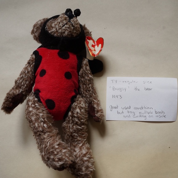 TY - beanie baby - busy the bear (1993) with tags - Picture 1 of 2